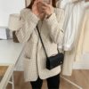 Vintage Chic Plaid Elegant Notched Collar Loose Blazers - Image 12