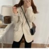 Vintage Chic Plaid Elegant Notched Collar Loose Blazers - Image 3