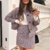 Vintage Tweed Elegant Button Retro Short Blazer - Image 3