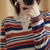 Women Yarn-dyed Stripe Sweater - Image 3