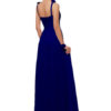 A Line Floor Length Zipper Matte Satin Wedding Party Bridesmaid Dress - Image 3