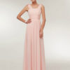 A Line Floor Length Zipper Matte Satin Wedding Party Bridesmaid Dress - Image 4