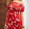 Bateau Neck Short Sleeves Straight Playsuit