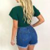 Butterfly Sleeve Sexy V-neck Button Chiffon Slim Short Tops - Image 6