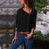 Buttons Turn-down Collar Long Sleeve Workwear Shirt - Image 11
