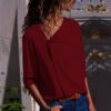 Buttons Turn-down Collar Long Sleeve Workwear Shirt - Image 14