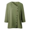Buttons Turn-down Collar Long Sleeve Workwear Shirt - Image 19