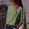Buttons Turn-down Collar Long Sleeve Workwear Shirt - Image 3