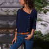 Buttons Turn-down Collar Long Sleeve Workwear Shirt - Image 5