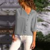 Buttons Turn-down Collar Long Sleeve Workwear Shirt - Image 9