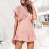 Casual Backless Lace Up V Neck Beach Jumpsuit - Image 3