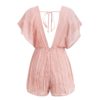 Casual Backless Lace Up V Neck Beach Jumpsuit - Image 6