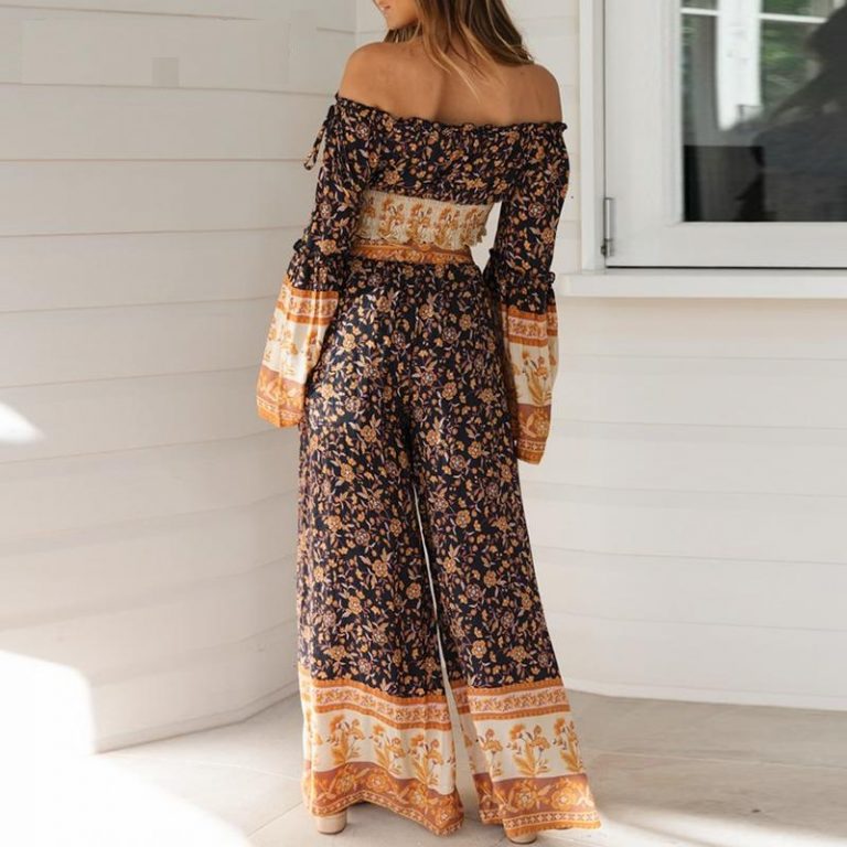 Casual Holiday Beach Floral Print Two Piece Jumpsuit - Image 4