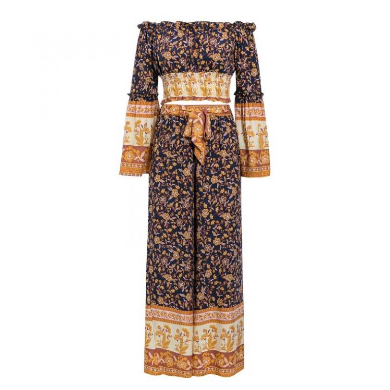 Casual Holiday Beach Floral Print Two Piece Jumpsuit - Image 5