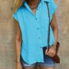 Casual Turn-down Collar Short Sleeve Street Wear Shirt