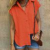 Casual Turn-down Collar Short Sleeve Street Wear Shirt - Image 2
