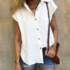 Casual Turn-down Collar Short Sleeve Street Wear Shirt - Image 6