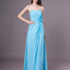 Chiffon Strapless Floor Length Pleated Sweetheart Wedding Party Bridesmaid Dresses