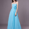 Chiffon Strapless Floor Length Pleated Sweetheart Wedding Party Bridesmaid Dresses - Image 2