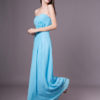 Chiffon Strapless Floor Length Pleated Sweetheart Wedding Party Bridesmaid Dresses - Image 4