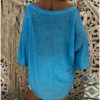 Deep V-neck Loose Blouse Shirt - Image 6