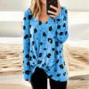 Elegant Floral Print V-neck Blouse - Image 4