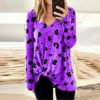 Elegant Floral Print V-neck Blouse - Image 6
