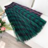 Elegant Plaid Pleated A Line Maxi Skirt - Image 4