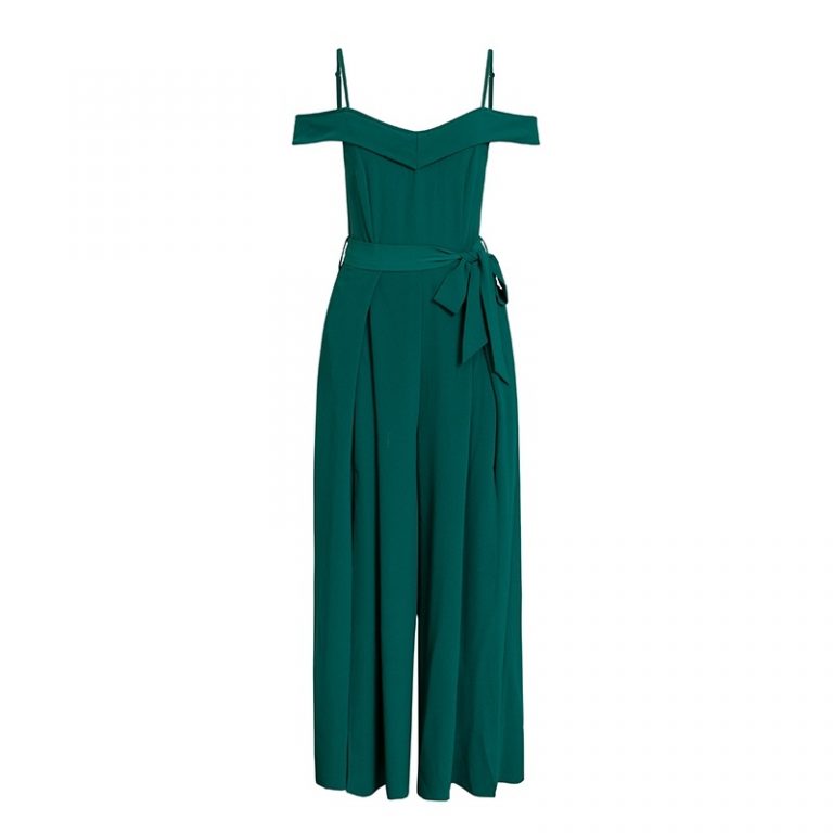Elegant V Neck Wide Leg Off Shoulder Sexy Jumpsuit - Image 5
