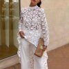 Fashion Crochet Flower Lace Hollow Out Long Sleeve Casual O Neck Tops