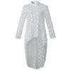 Fashion Crochet Flower Lace Hollow Out Long Sleeve Casual O Neck Tops - Image 3