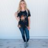 Fashion Floral Print Short Sleeve Casual O Neck Chiffon Blouses - Image 8