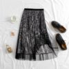 High Waist Pleated Sequined Fashion Skirt - Image 9