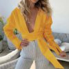 Hollow Out Lantern Sleeve Sexy Street Wear Casual Blouses - Image 6