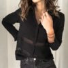 Hollow Out V-neck Lace Long Sleeve Chiffon Shirt - Image 3