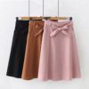 Knee Length Casual Skirt With Pocket
