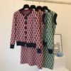 Knitted Leaf Cardigans Dress Two-piece Suit - Image 6