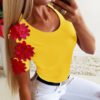 Lace Patchwork Hollow Out Short Sleeve Slim Fit Blouse - Image 3