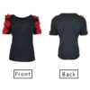Lace Patchwork Hollow Out Short Sleeve Slim Fit Blouse - Image 8