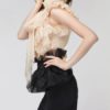 Layered Ruffles Stand Collar Retro Sleeveless Organza Tops - Image 2