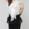 Layered Ruffles Stand Collar Retro Sleeveless Organza Tops - Image 4