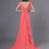 Long Chiffon Flowers Pleated Wedding Party Bridesmaid Dresses With Train - Image 5