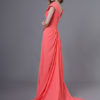 Long Chiffon Flowers Pleated Wedding Party Bridesmaid Dresses With Train - Image 6