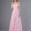 Long Off The Shoulder Chiffon Maxi Wedding Party Bridesmaid Dresses