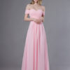 Long Off The Shoulder Chiffon Maxi Wedding Party Bridesmaid Dresses - Image 2