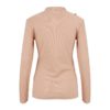 O-Neck Metal Buttons Long Sleeve Solid Ribbed Knitted Blouse - Image 5