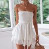 Off shoulder ruched linen jumpsuit - Image 2