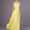 One Shoulder Chiffon Floor Length Wedding Party Bridesmaid Dresses - Image 2