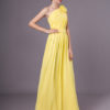 One Shoulder Chiffon Floor Length Wedding Party Bridesmaid Dresses - Image 3