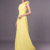 One Shoulder Chiffon Floor Length Wedding Party Bridesmaid Dresses - Image 5